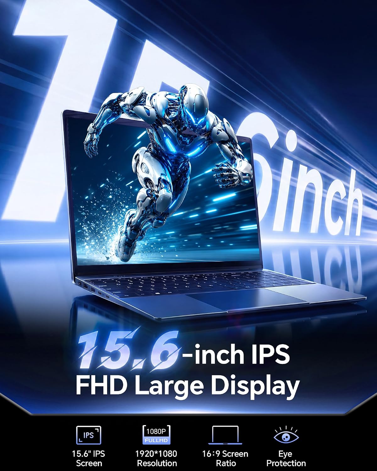 15.6'' AI Laptop with Office 365 12GB RAM 256GB SSD Win 11 Laptops - Image 3