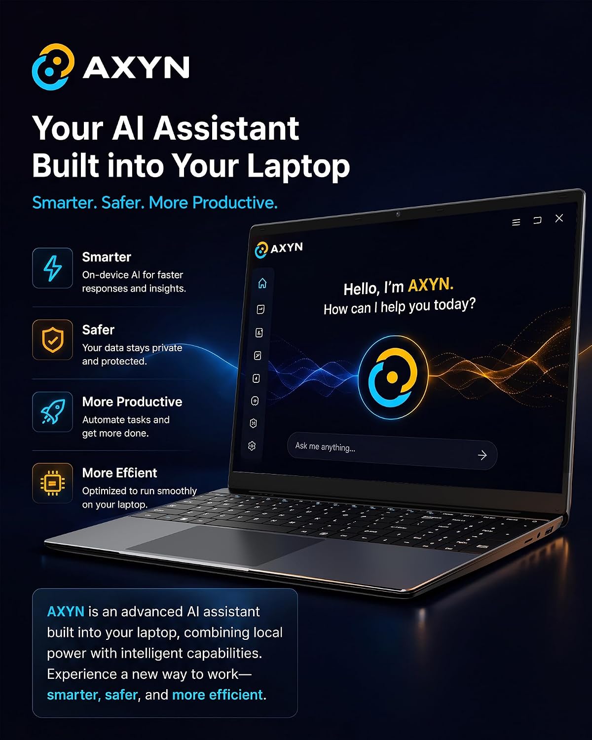 15.6'' AI Laptop with Office 365 12GB RAM 256GB SSD Win 11 Laptops - Image 7