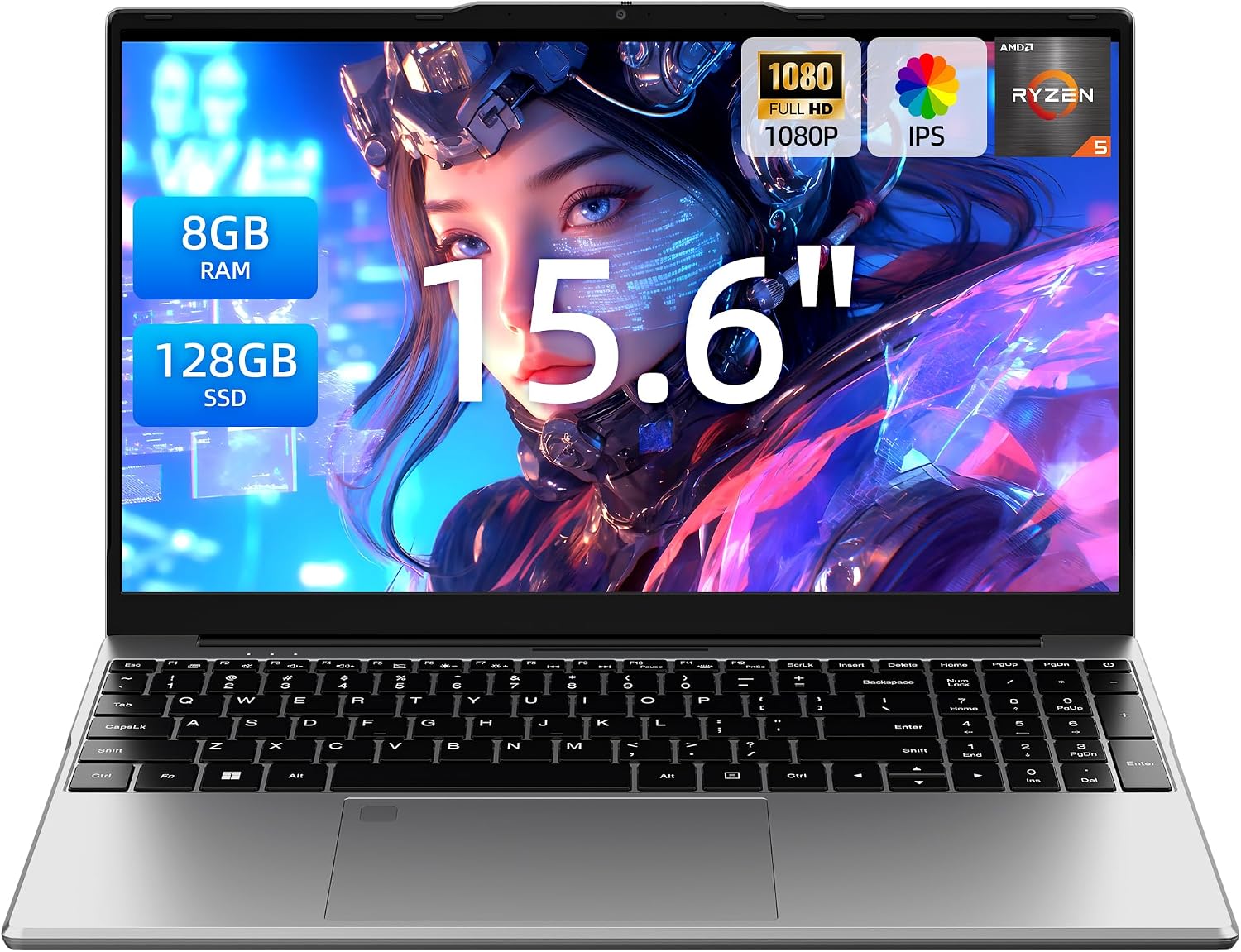 Aurant 15.6 Inch Laptops, AMD Ryzen R5, 8GB RAM, 128GB SSD, Win11 Home